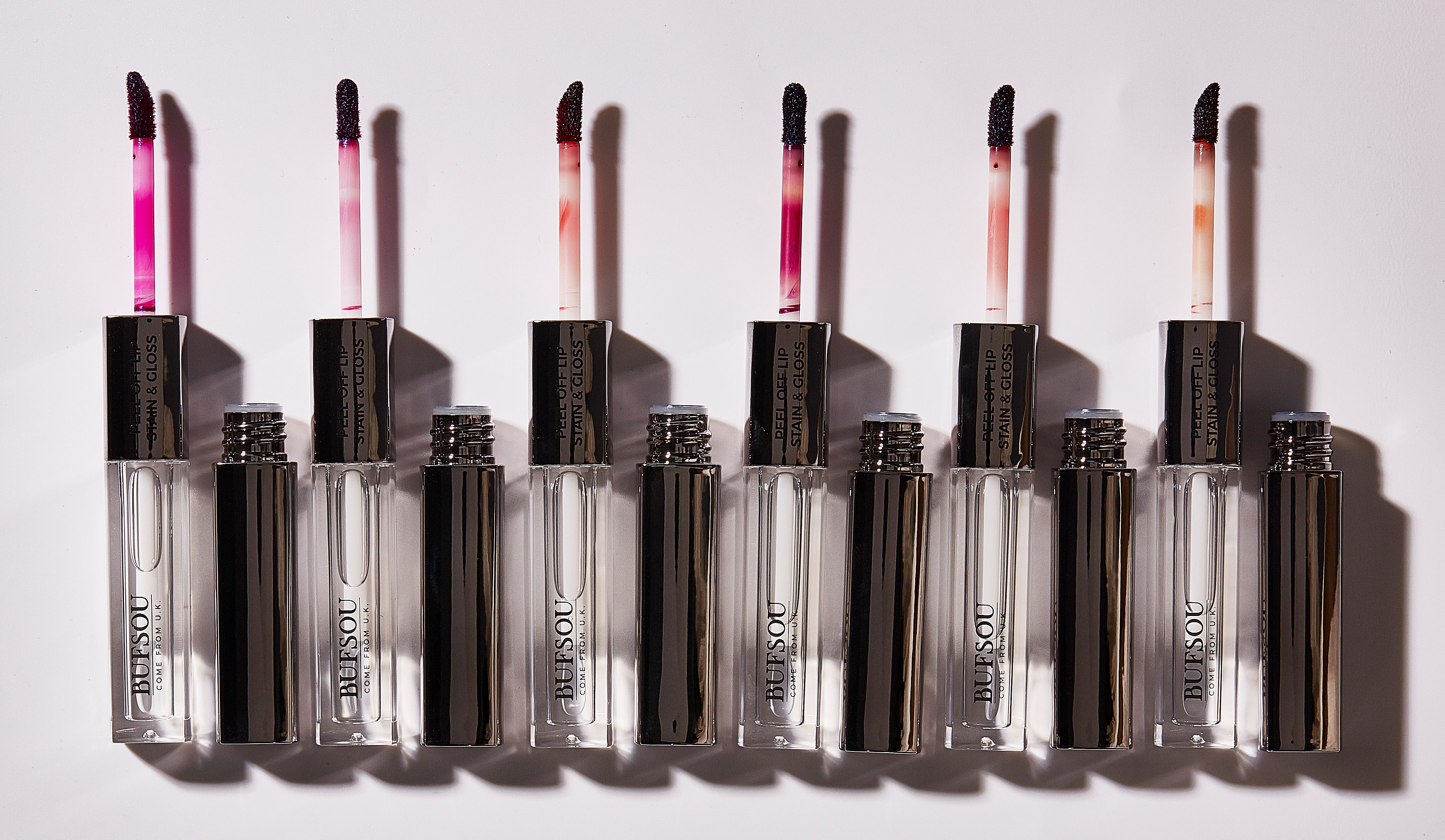 BUFSOU Peel Off Lip Stain & Gloss 6 colors (L-PO&G)