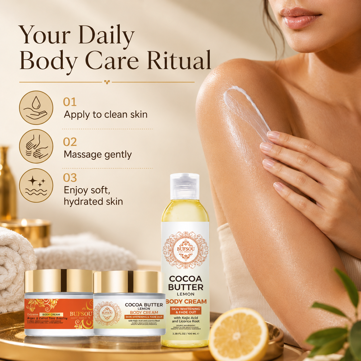 BUFSOU Cocoa Butter Lemon Body Cream （BC-BB-01）