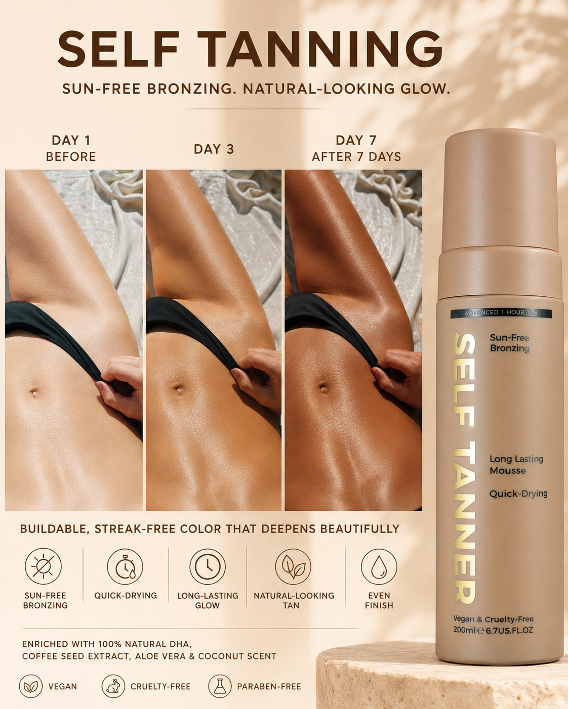 BUFSOU Self Tanner Mousse （BC-TM-01）