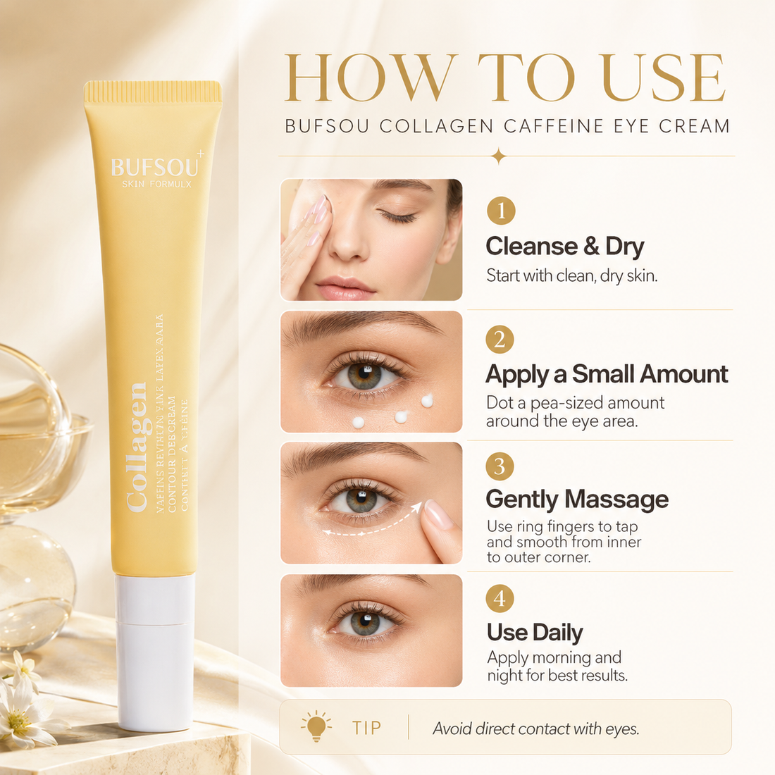 BUFSOU Collagen Caffeine Eye Cream 18ml (SC-EC-01Y)