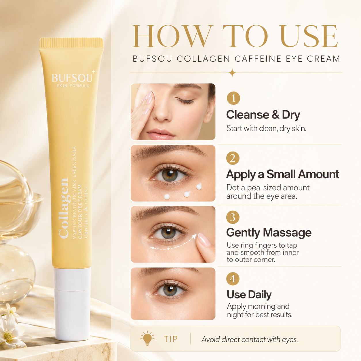 BUFSOU Collagen Caffeine Eye Cream 18ml (SC-EC-01Y)