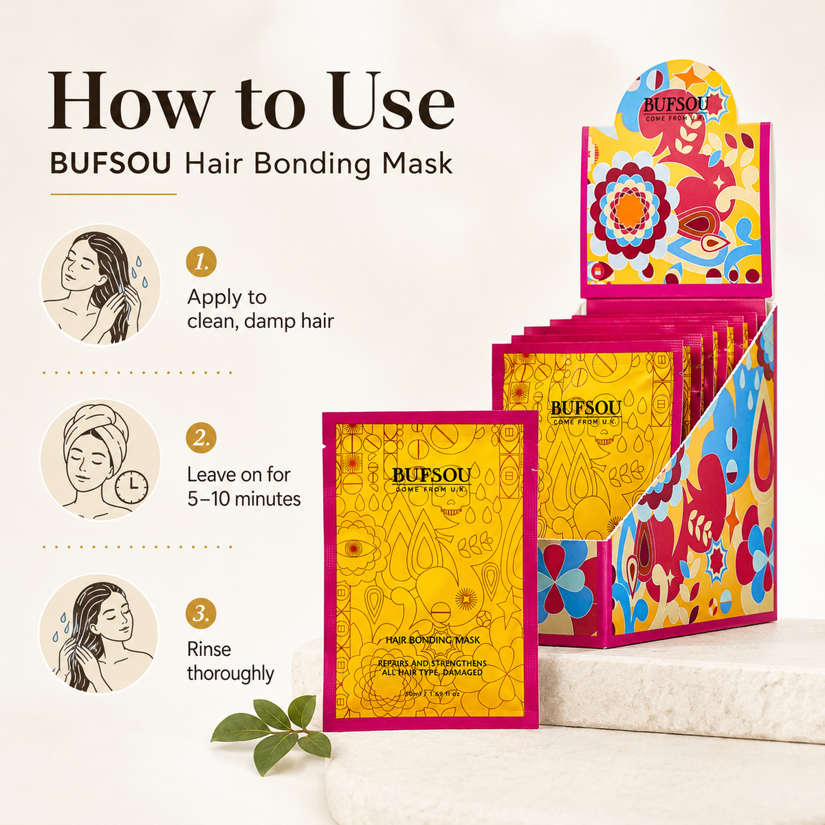 BUFSOU Hair Bonding Mask – 1 Sachet / 50 ml (HC-BM-01)