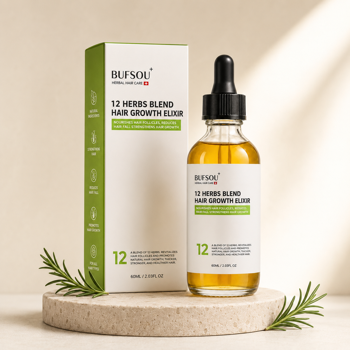 BUFSOU 12 Herbs Blend Scalp & Hair Elixir - 55 ml