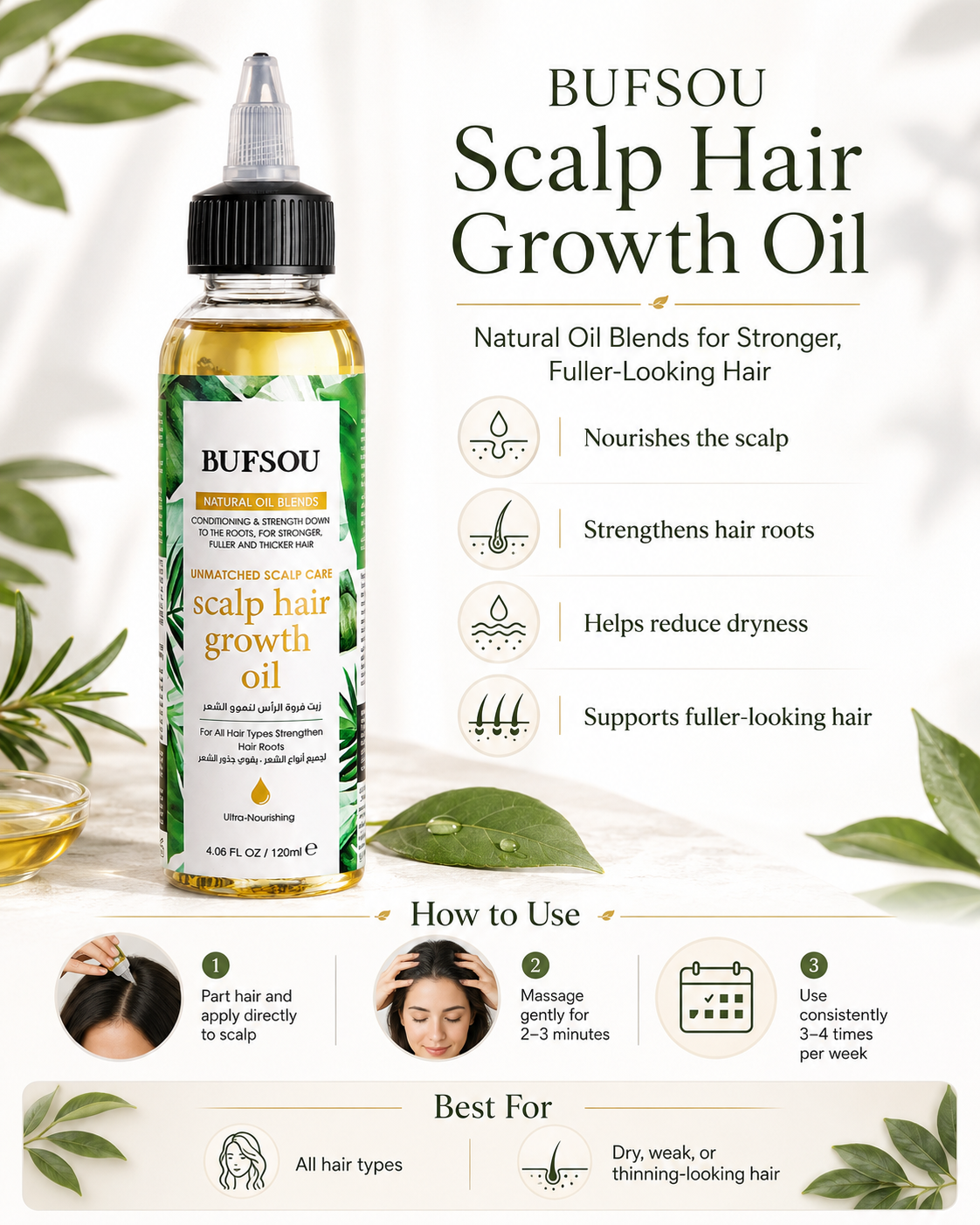 BUFSOU Batana Hair Growth Oil 120ML (HC-BC-01)