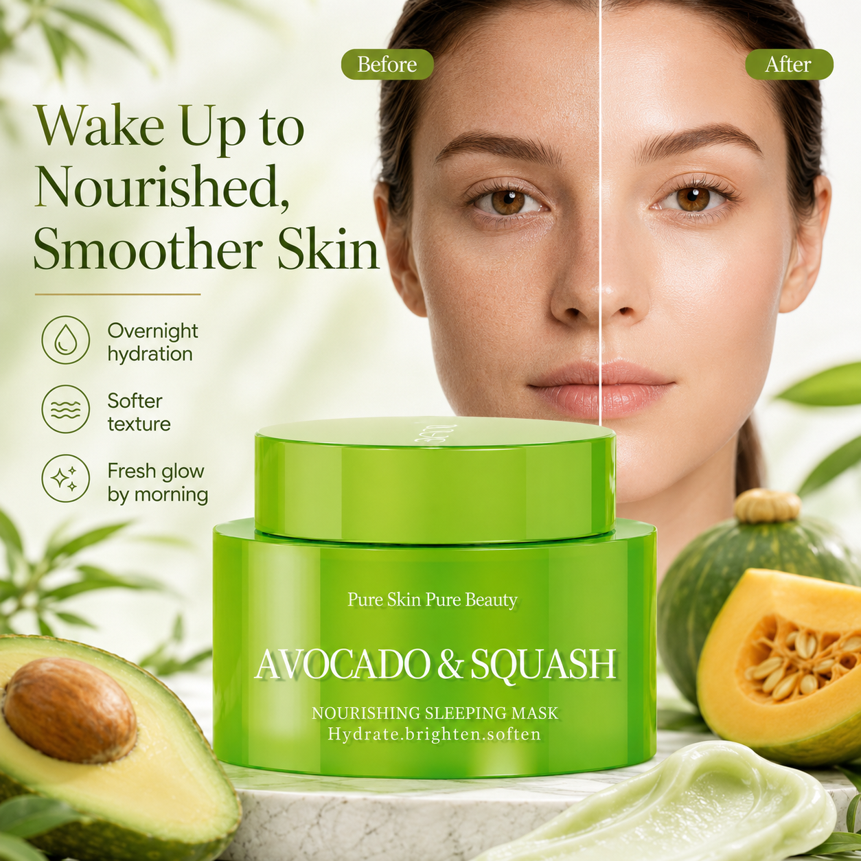 BUFSOU AVOCADO&SQUASH cream(green) 50ML （SC-C-C-01G）