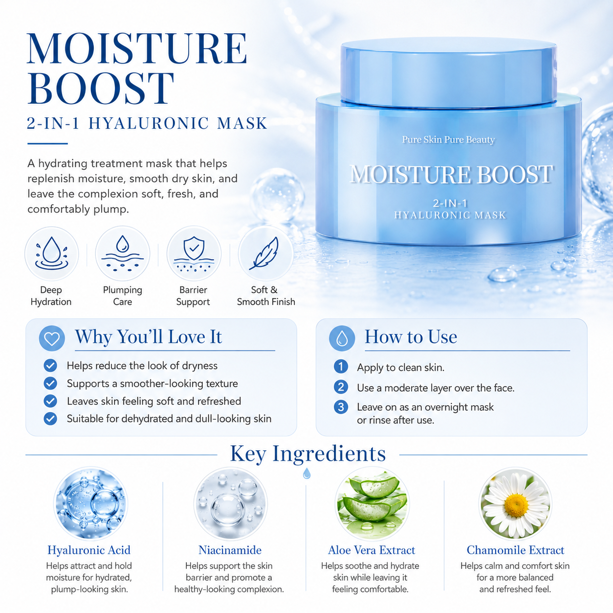 BUFSOU MOISTURE BOOST facial cream(bule) 50ML (SC-C-C-05B)