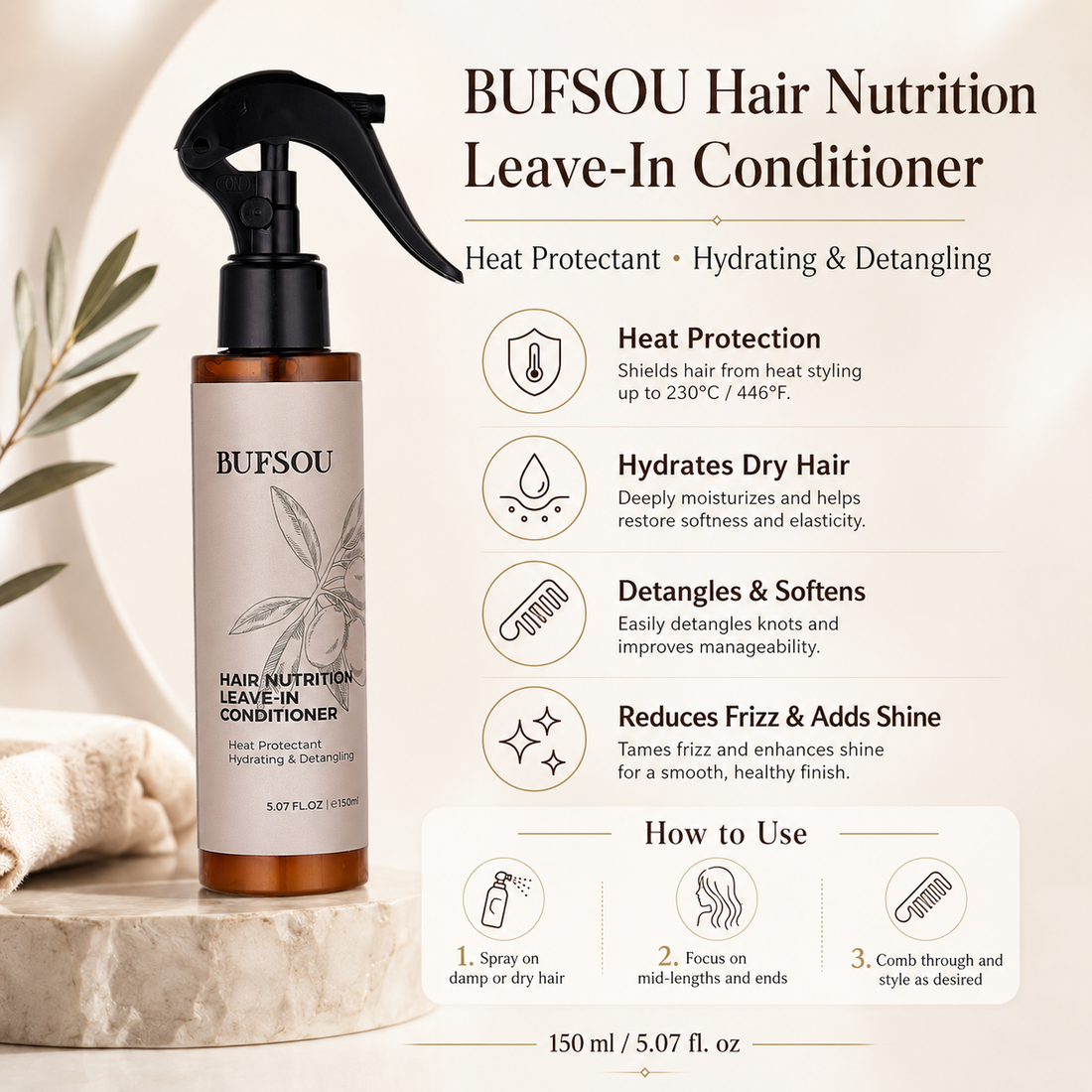 BUFSOU  Leave in conditioner 100ML (HC-LC-01)