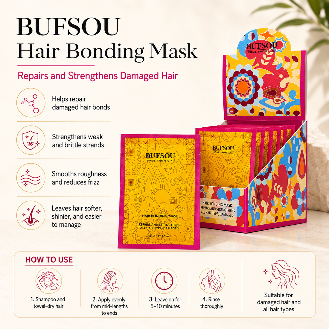 BUFSOU Hair Bonding Mask 50ml*16bag (HC-BM-01)