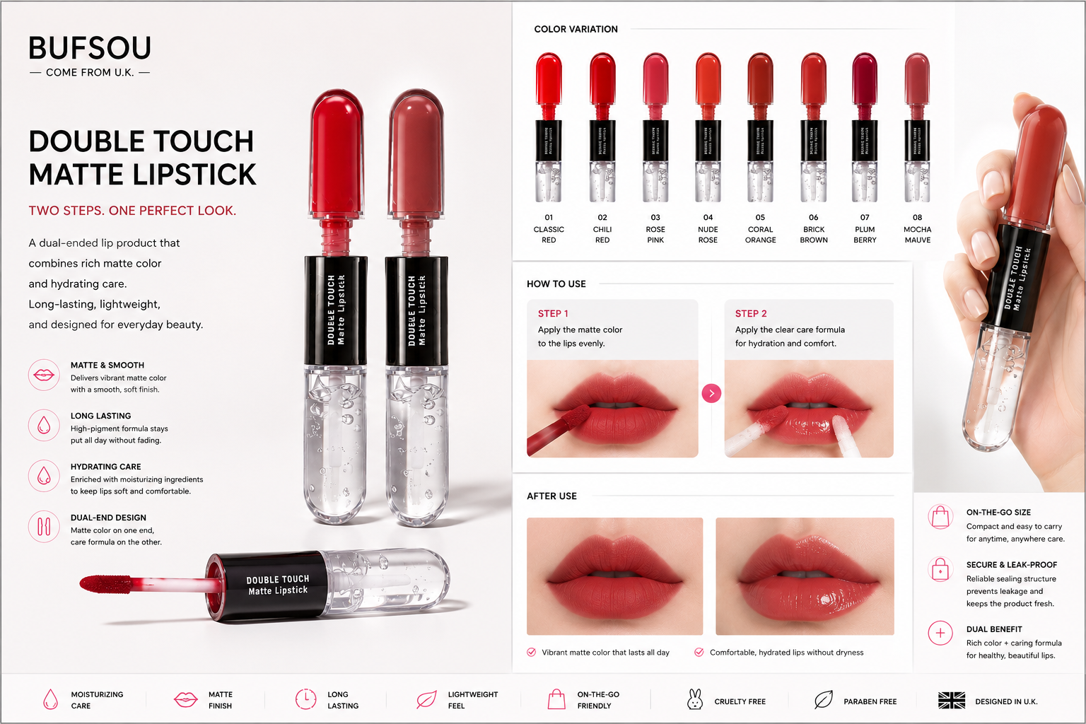 Double Touch Matte Lipstick (L-DTML-01)